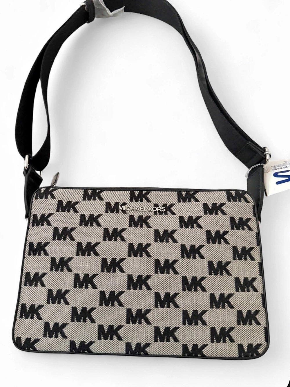 Michael Kors Jet Set Signature Logo Small Flat Crossbody Bag Brown & Black